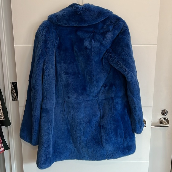 Blue Maje Rabbit Fur Coat - perfect condition, size 36 - Picture 2 of 5